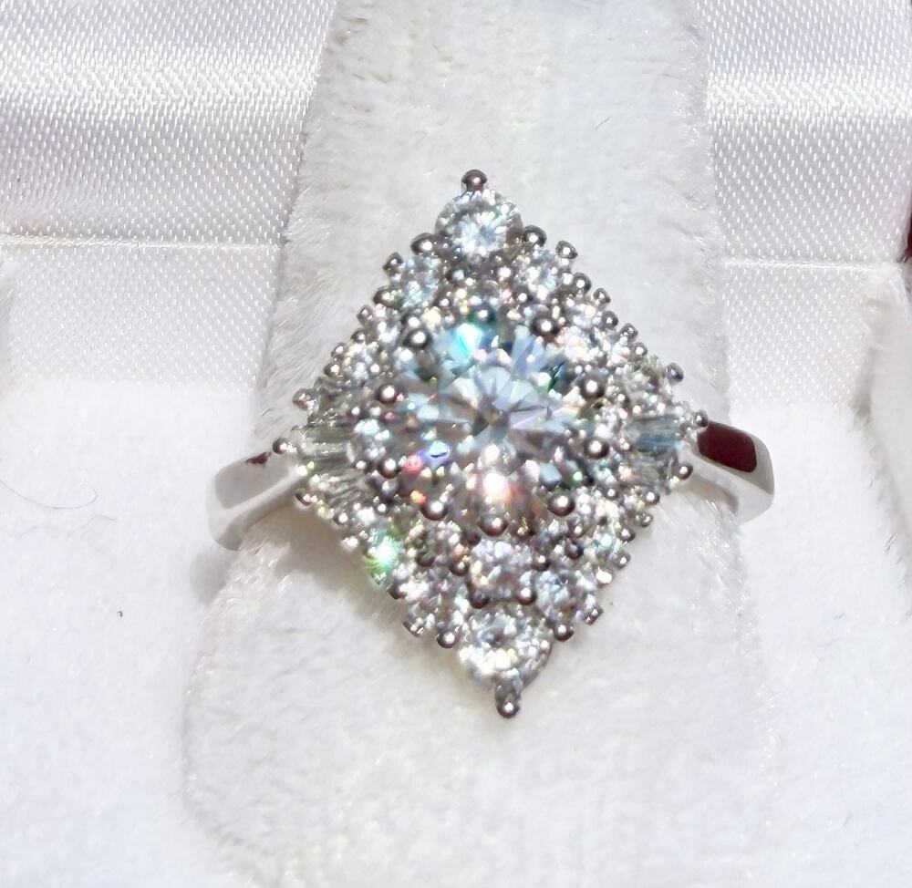 Genuine Moissanite Ring 1 Ct Size 8 GRA Certified S925